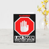 Funny Design I'm Taken For Men - Don't Flirt With  カード (黄色い花)