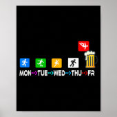 Funny Design Sayings Week Finally Friday Weekender ポスター (正面)