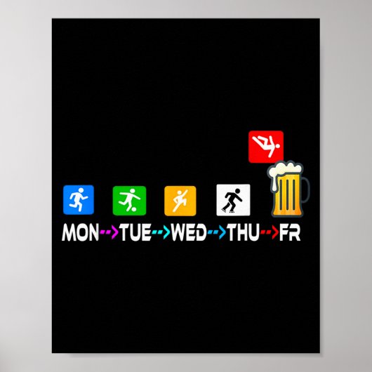 Funny Design Sayings Week Finally Friday Weekender ポスター (正面)