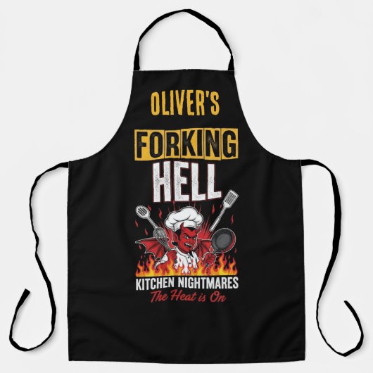 Funny Devil Chef Forking Hell Kitchen Nightmares エプロン (正面)