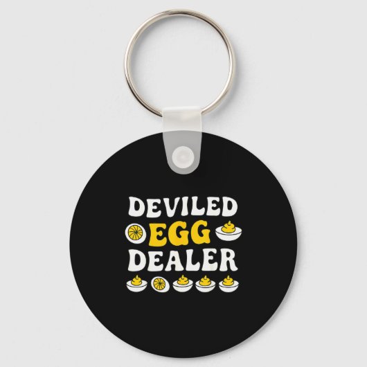 Funny Deviled Egg Er Thanksgiving キーホルダー (正面)