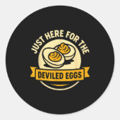 Funny Deviled Eggs Thanksgiving Food Humor  ラウンドシール (正面)