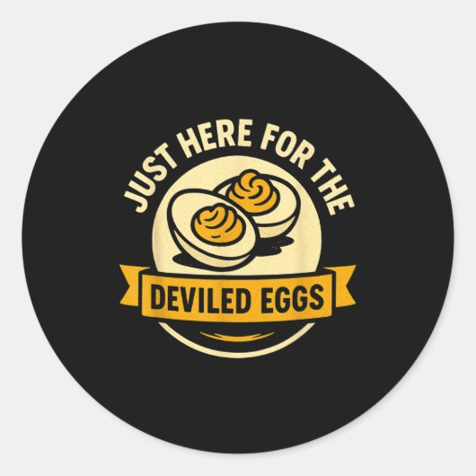 Funny Deviled Eggs Thanksgiving Food Humor  ラウンドシール (正面)