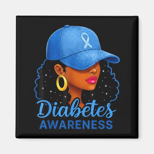 Funny Diabetes Awareness Month Black Women  マグネット (正面)