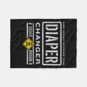 Funny Diaper Changer Duty - Expecting Baby New Dad フリースブランケット (正面(横))