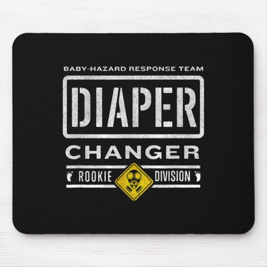 Funny Diaper Changer Duty - Expecting Baby New Dad マウスパッド (正面)