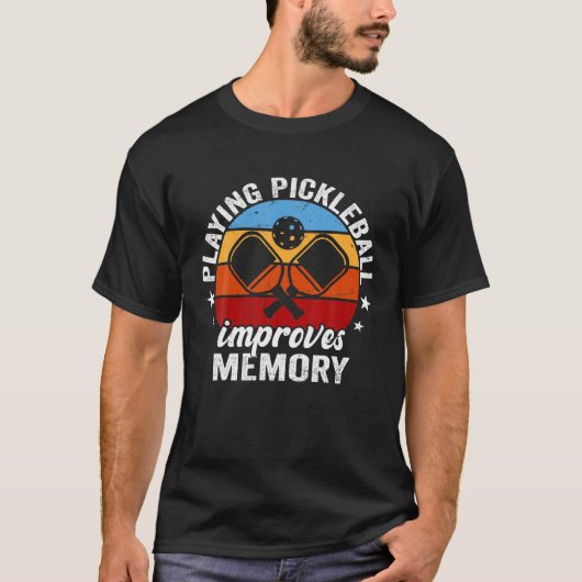 Funny Dink Player Playing Pickleball Improves Memo Tシャツ (正面)