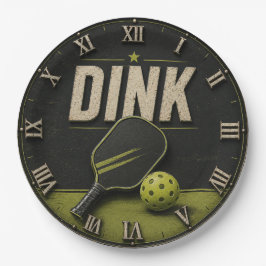 Funny Dink Rustic Vintage Pickleball ペーパープレート