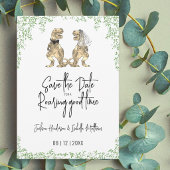 Funny Dinosaur Bride and Groom Wedding セーブザデート