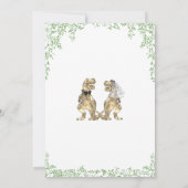 Funny Dinosaur Bride and Groom Wedding セーブザデート (裏面)