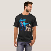 Funny Dinosaur Cockapoo Walking Dog Lover Tシャツ (正面フル)