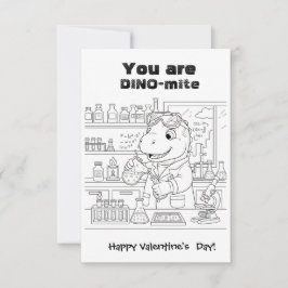 funny Dinosaur Coloring Maze Classroom Valentine  サンキューカード