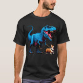 Funny Dinosaur Corgi Walking Dog Lover Tシャツ (正面)