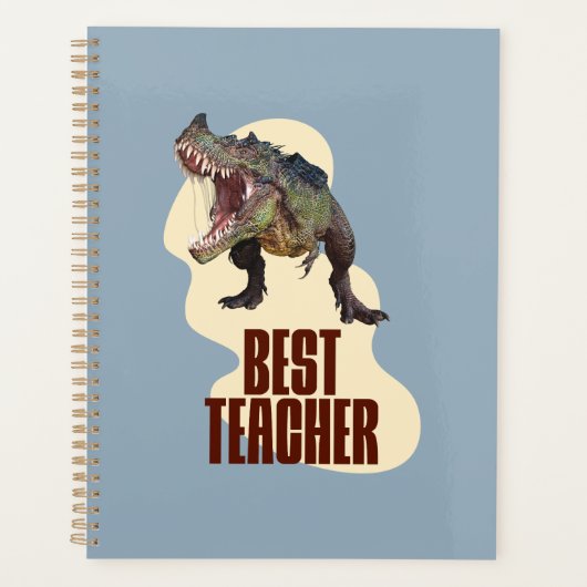 Funny Dinosaur Dino Best Teacher プランナー手帳 (正面)