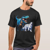 Funny Dinosaur Great Pyrenees Walking Dog Lover Tシャツ (正面)