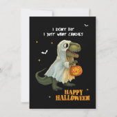 Funny Dinosaur Halloween Greeting Card シーズンカード (正面)