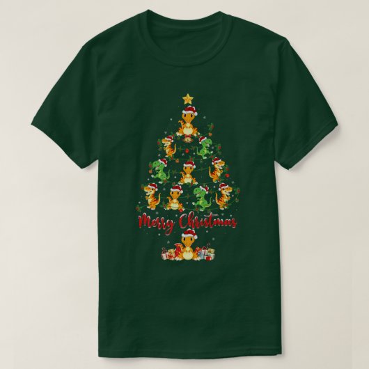 Funny Dinosaur Lover Matching Santa Dinosaur Chris Tシャツ (デザイン正面)