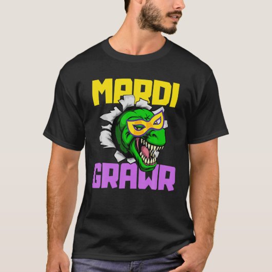 Funny Dinosaur Mardi Gras Costume Essential Tシャツ (正面)