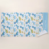 Funny Dinosaur Pattern kids summer ビーチタオル (正面)