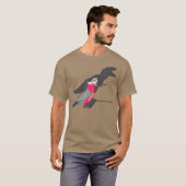 Funny Dinosaur shadow Tre rosebreasted Galah Tシャツ (正面フル)