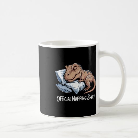 Funny Dinosaur Sleeping Dinosaur Lover Official Na コーヒーマグカップ (右)