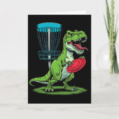 Funny Dinosaur T-rex Disc Golf Player Sket Golfer  カード (正面)