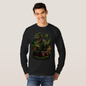 Funny Dinosaur Taking Monster Truck Joyride Tシャツ (正面フル)