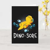 Funny Dinosaur Workout Gym Fitness Lifting  カード (黄色い花)