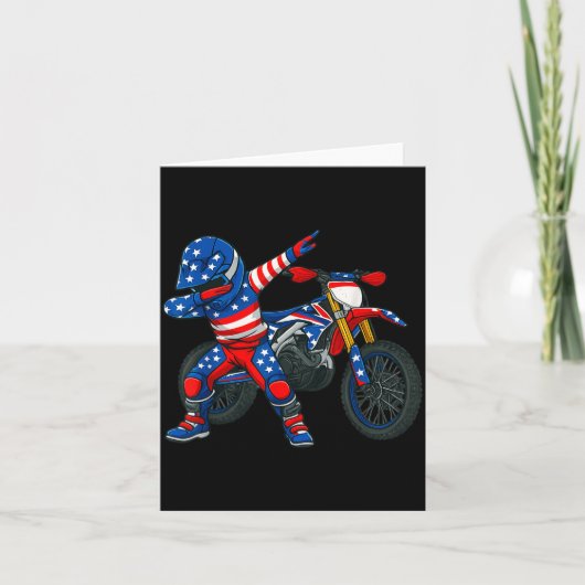 Funny Dirt Bike Art Rider Motocross Motorcycle Dir カード (正面)