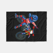 Funny Dirt Bike Art Rider Motocross Motorcycle Dir フリースブランケット (正面(横))
