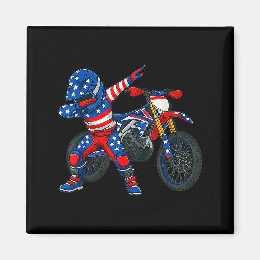 Funny Dirt Bike Art Rider Motocross Motorcycle Dir マグネット (正面)