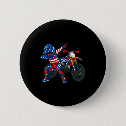 Funny Dirt Bike Art Rider Motocross Motorcycle Dir 缶バッジ (正面)