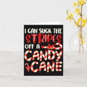 Funny Dirty Candy Cane Christmas Hilarious Santa H カード (黄色い花)