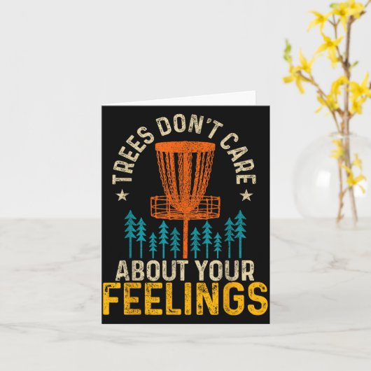 Funny Disc Golf Apparel Co. Disc Golf Trees Don't カード (黄色い花)