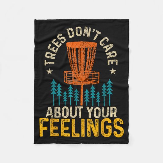 Funny Disc Golf Apparel Co. Disc Golf Trees Don't  フリースブランケット (正面)