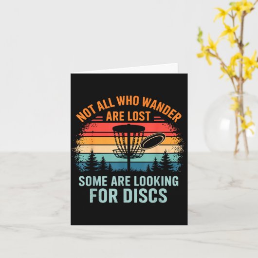 Funny Disc Golf Art For Men Women Disc Golfer Play カード (黄色い花)