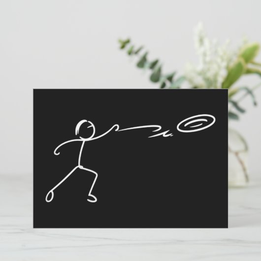 Funny Disc Golf Art Stickman Disc Golf Lover 招待状 (スタンド正面)
