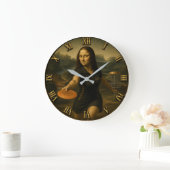 Funny Disc Golf Mona Lisa Disc Golfer Gift ラージ壁時計 (ホーム)