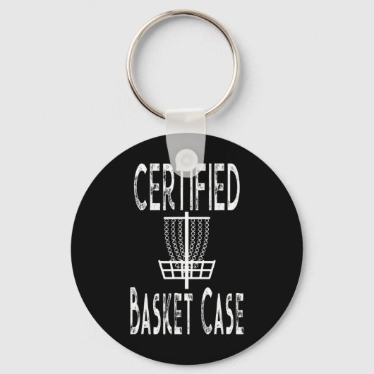 Funny Disc Golf Player Certified Basket Case  キーホルダー (正面)