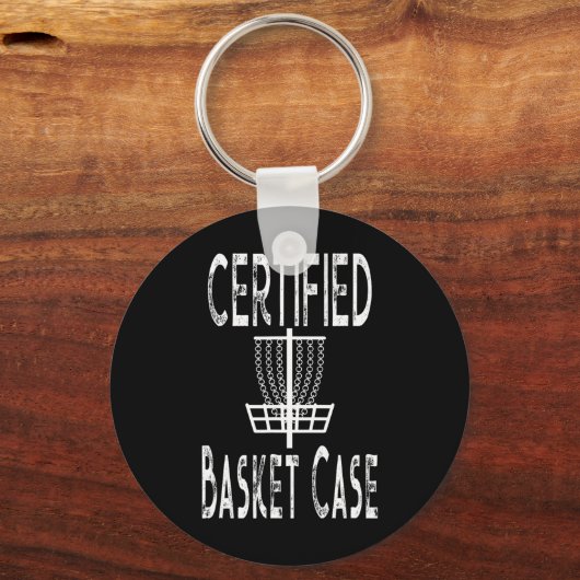 Funny Disc Golf Player Certified Basket Case  キーホルダー (正面)