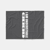 Funny Disc Golf Quote Design, I Am Understable Fri フリースブランケット (正面(横))