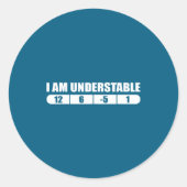 Funny Disc Golf Quote Design, I Am Understable Fri ラウンドシール (正面)
