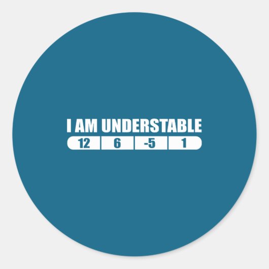 Funny Disc Golf Quote Design, I Am Understable Fri ラウンドシール (正面)