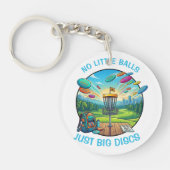 Funny Disc Golf Retro Badge Vintage Illustration キーホルダー (正面)