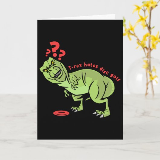 Funny Disc Golf T Rex Kids  カード (黄色い花)