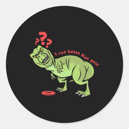 Funny Disc Golf T Rex Kids  ラウンドシール (正面)