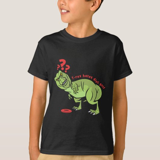 Funny Disc Golf T Rex Kids  Tシャツ (正面)