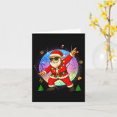 Funny Disco Santa Xmas Lights Girls Boys Kids Chri カード (黄色い花)