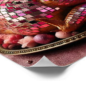 Funny Disco Turkey Wall Art Poster ポスター (角)