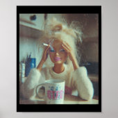 Funny Disgusting Doll Face Meme Smoking Sad Sarcas ポスター (正面)